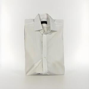 BESPOKE TURNBULL ASSER SEA ISLAND MENS DRESS SHIRT 16 NECK LARGE WHITE ENGLAND